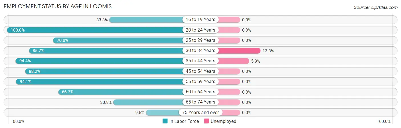 Employment Status by Age in Loomis