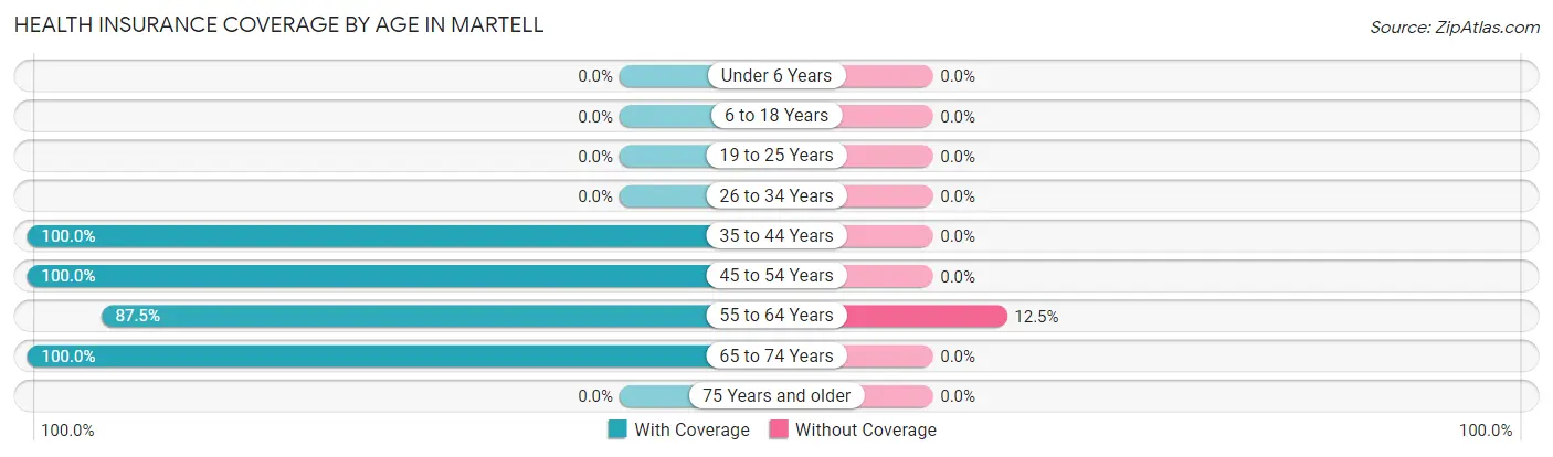 Health Insurance Coverage by Age in Martell