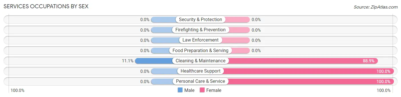 Services Occupations by Sex in Melbeta