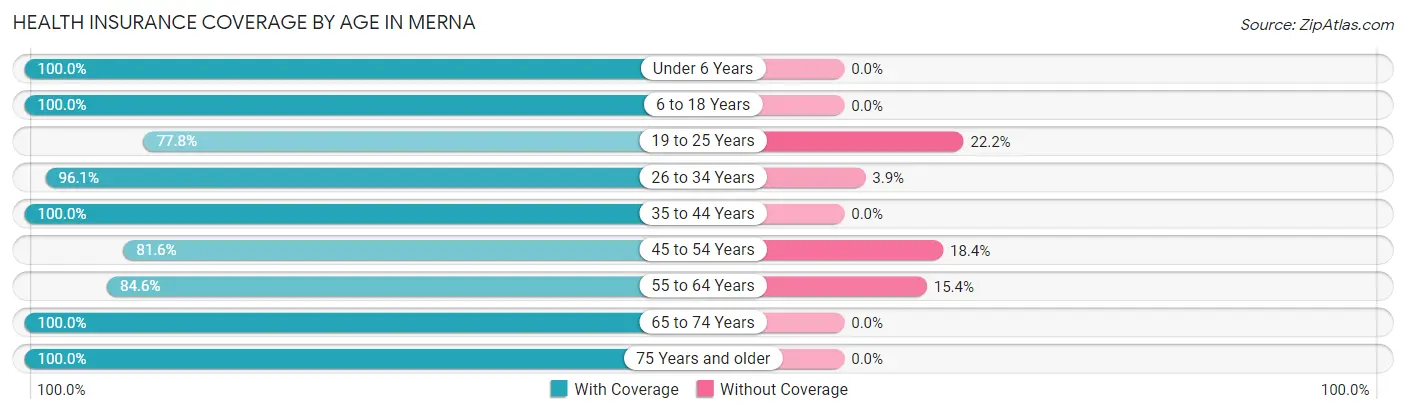 Health Insurance Coverage by Age in Merna
