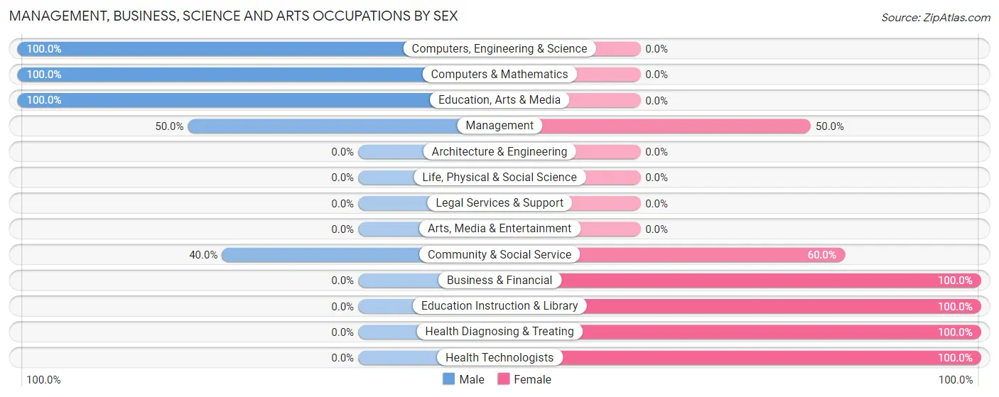 Management, Business, Science and Arts Occupations by Sex in Merna