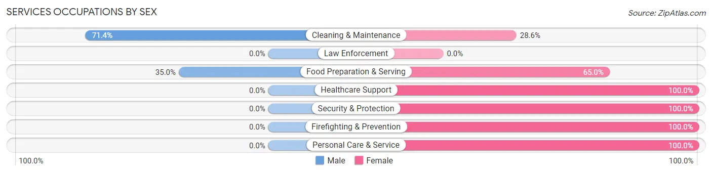 Services Occupations by Sex in Merna