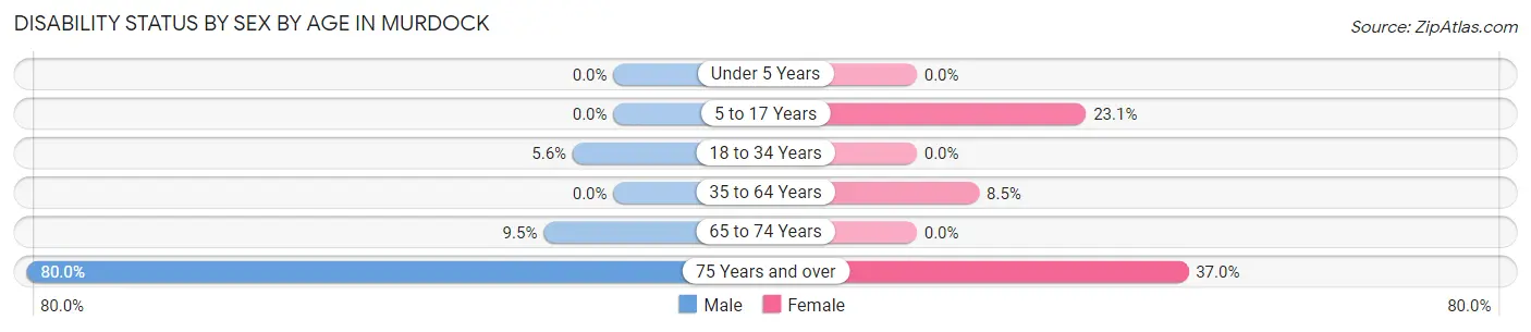 Disability Status by Sex by Age in Murdock