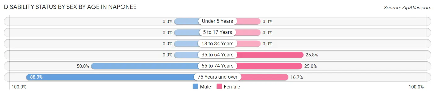 Disability Status by Sex by Age in Naponee