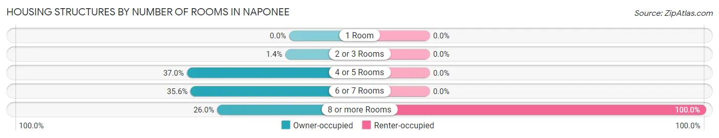 Housing Structures by Number of Rooms in Naponee