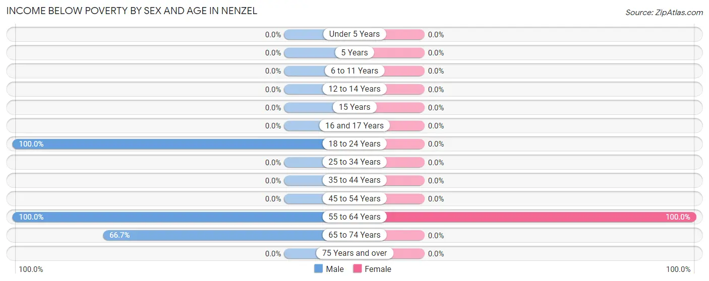Income Below Poverty by Sex and Age in Nenzel