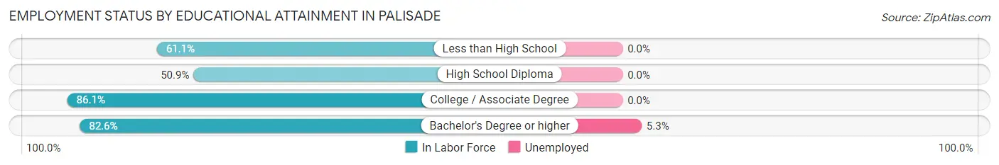 Employment Status by Educational Attainment in Palisade