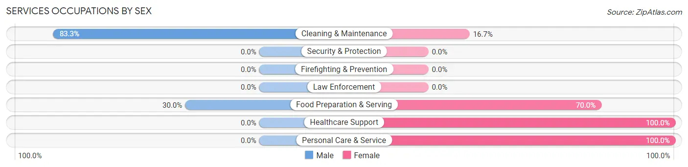 Services Occupations by Sex in Palisade