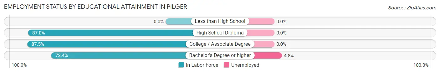 Employment Status by Educational Attainment in Pilger