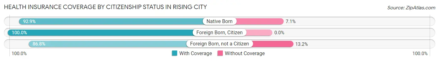 Health Insurance Coverage by Citizenship Status in Rising City