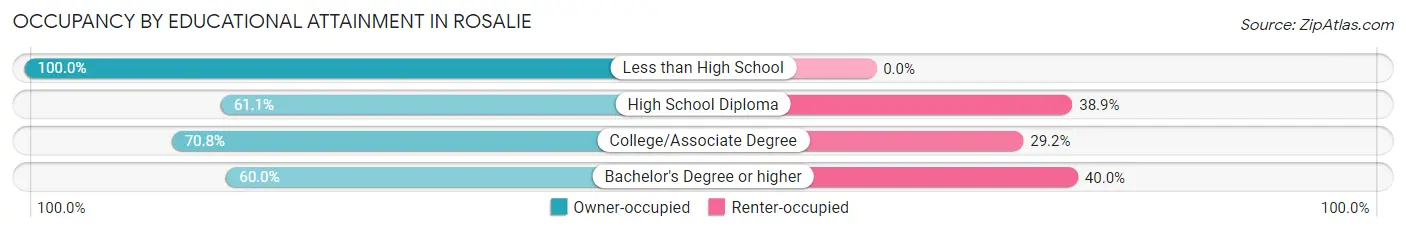 Occupancy by Educational Attainment in Rosalie