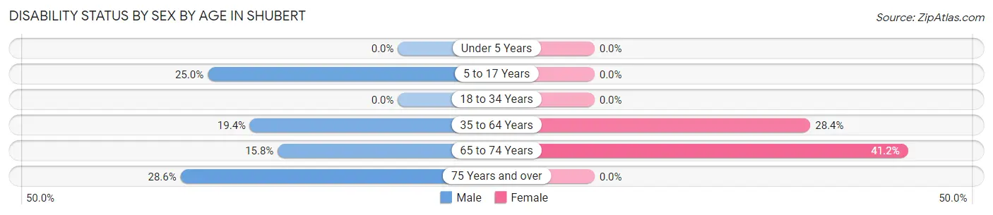Disability Status by Sex by Age in Shubert