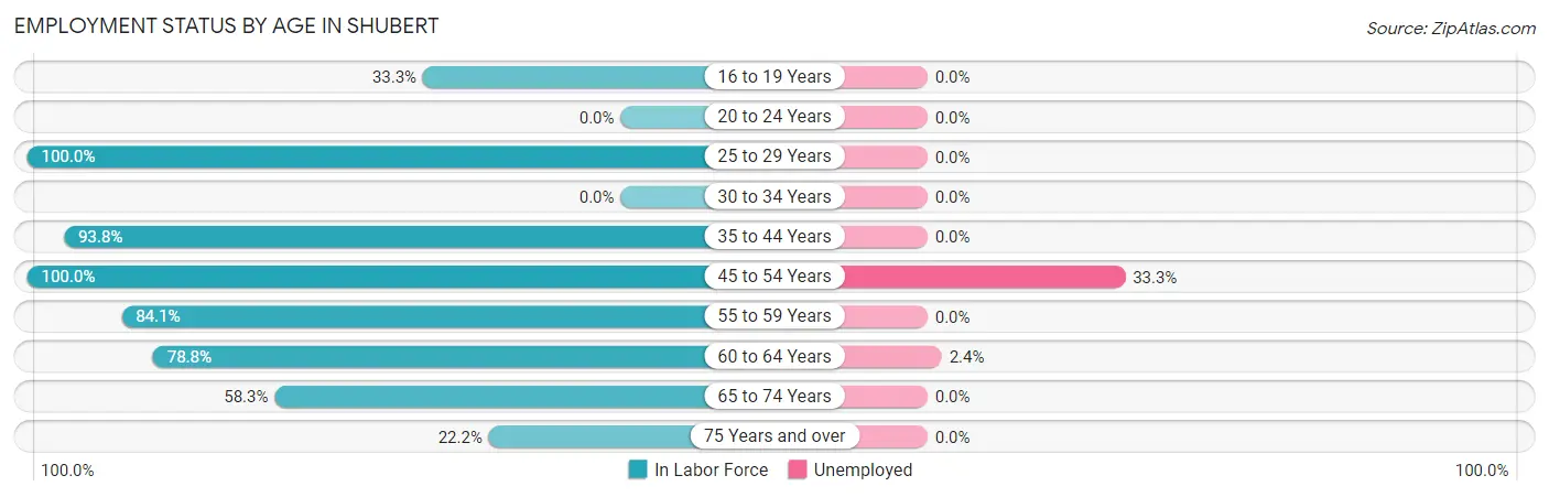 Employment Status by Age in Shubert