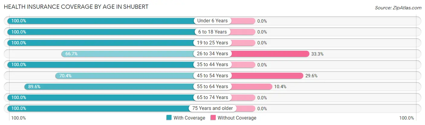 Health Insurance Coverage by Age in Shubert