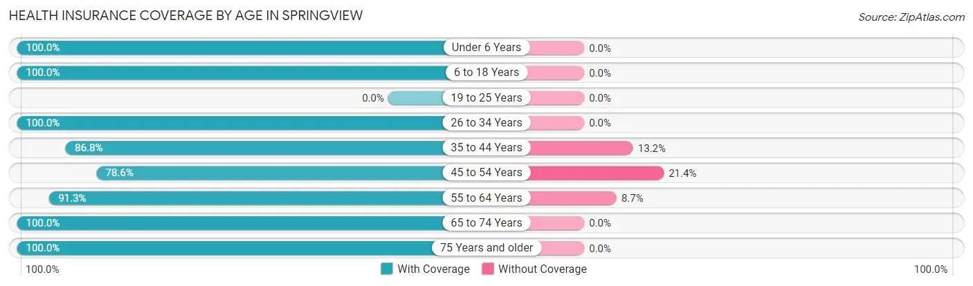 Health Insurance Coverage by Age in Springview