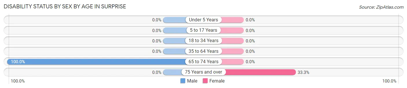Disability Status by Sex by Age in Surprise