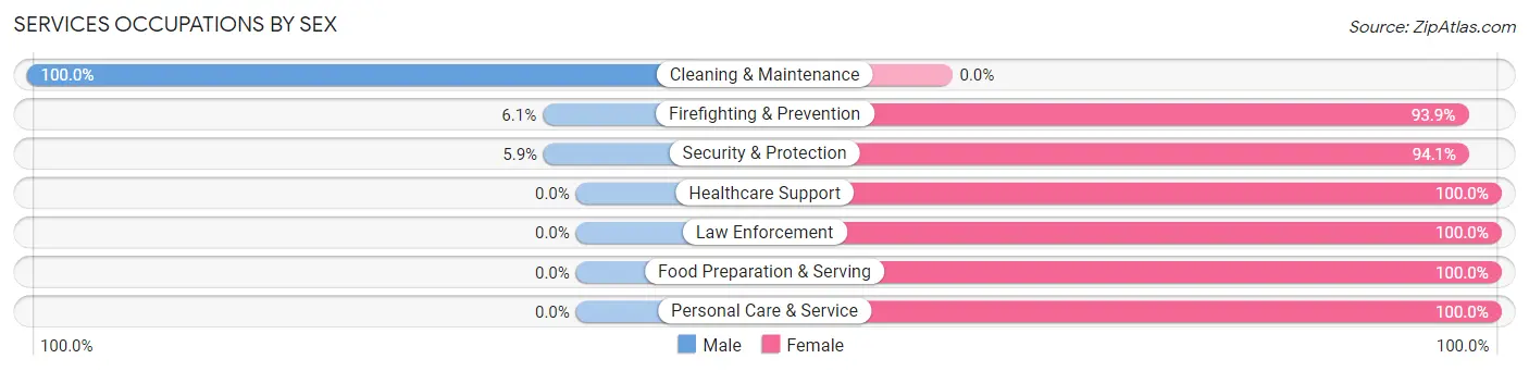 Services Occupations by Sex in Tekamah