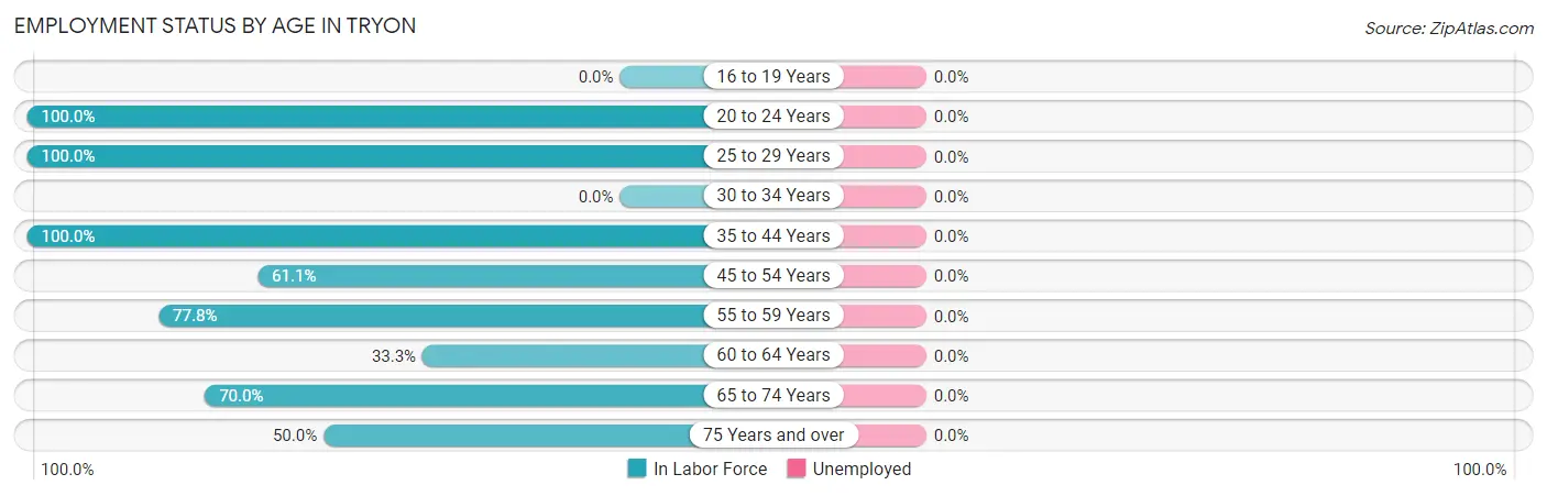 Employment Status by Age in Tryon