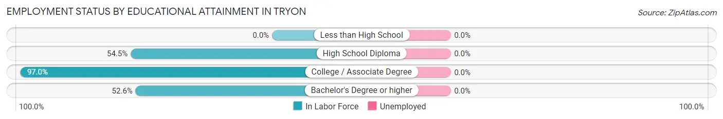 Employment Status by Educational Attainment in Tryon