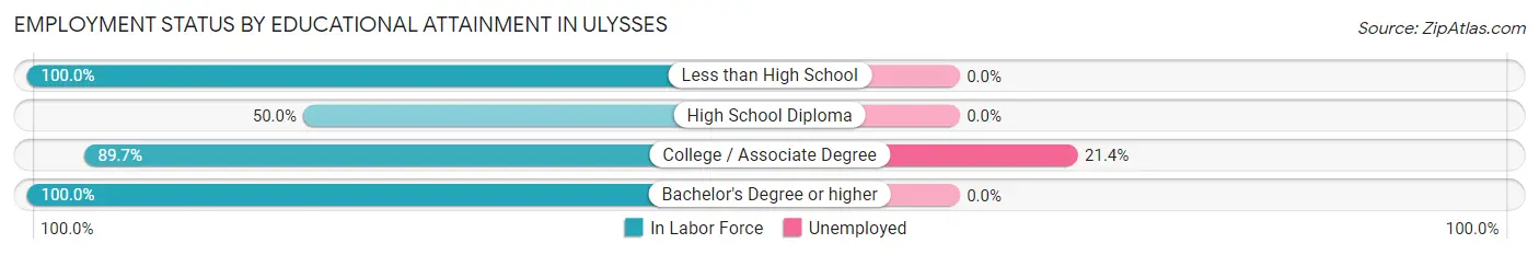 Employment Status by Educational Attainment in Ulysses