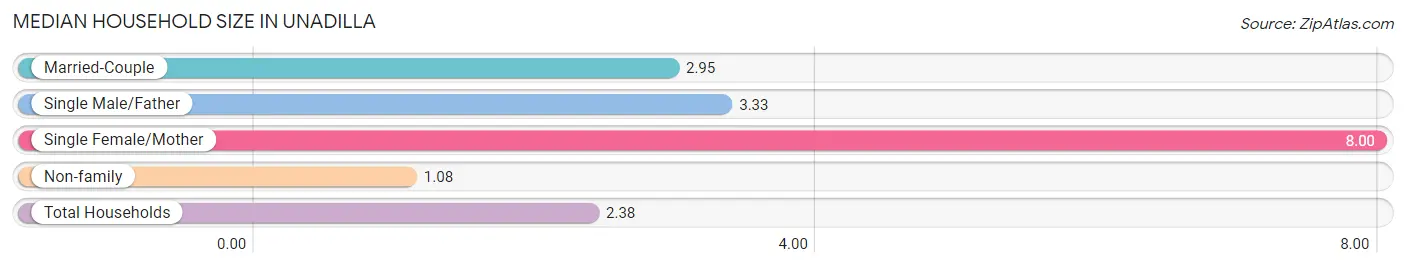 Median Household Size in Unadilla