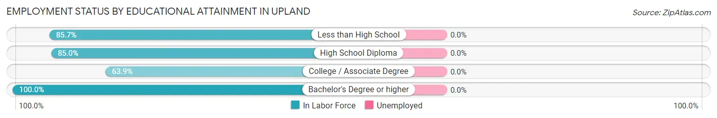 Employment Status by Educational Attainment in Upland