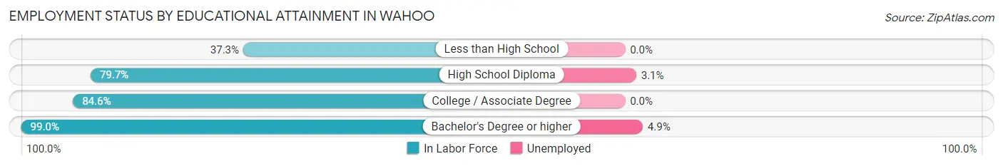 Employment Status by Educational Attainment in Wahoo