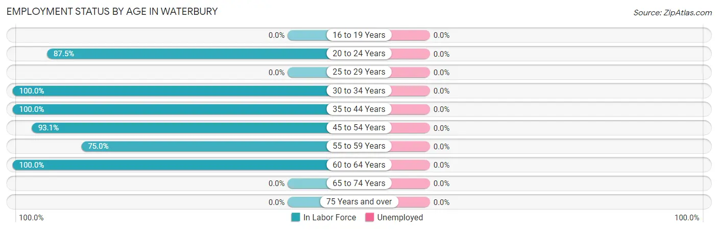 Employment Status by Age in Waterbury
