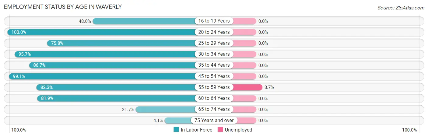 Employment Status by Age in Waverly