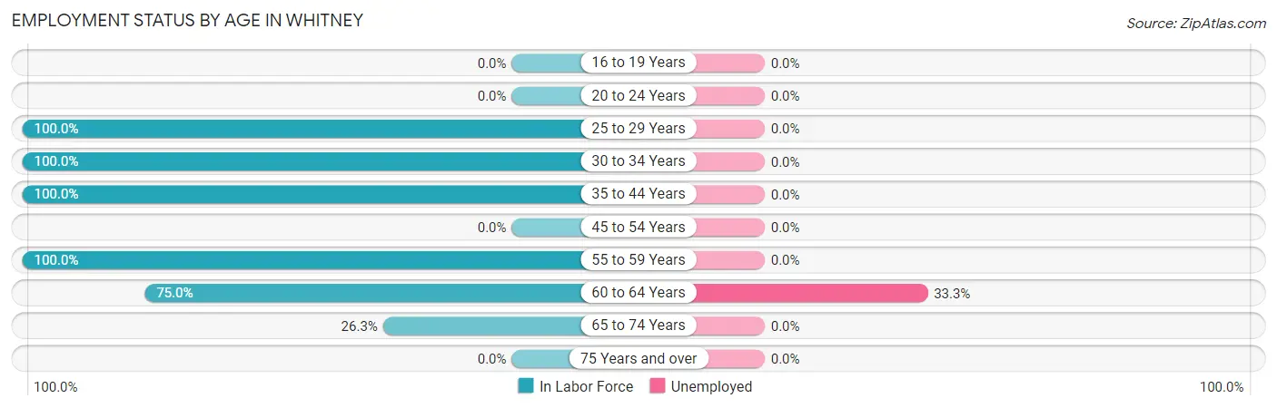 Employment Status by Age in Whitney