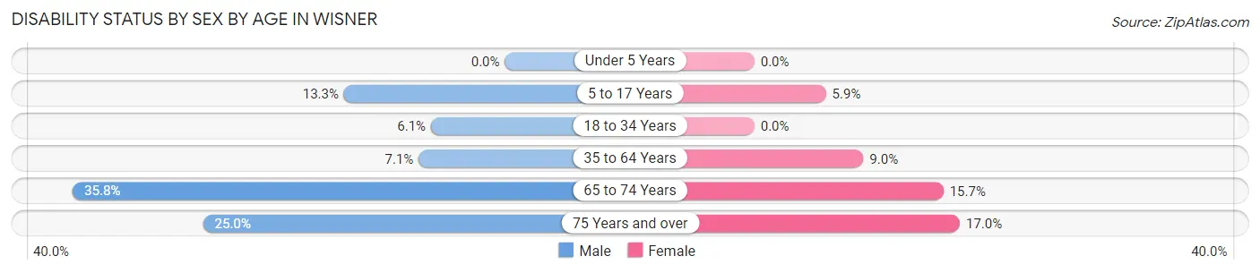 Disability Status by Sex by Age in Wisner