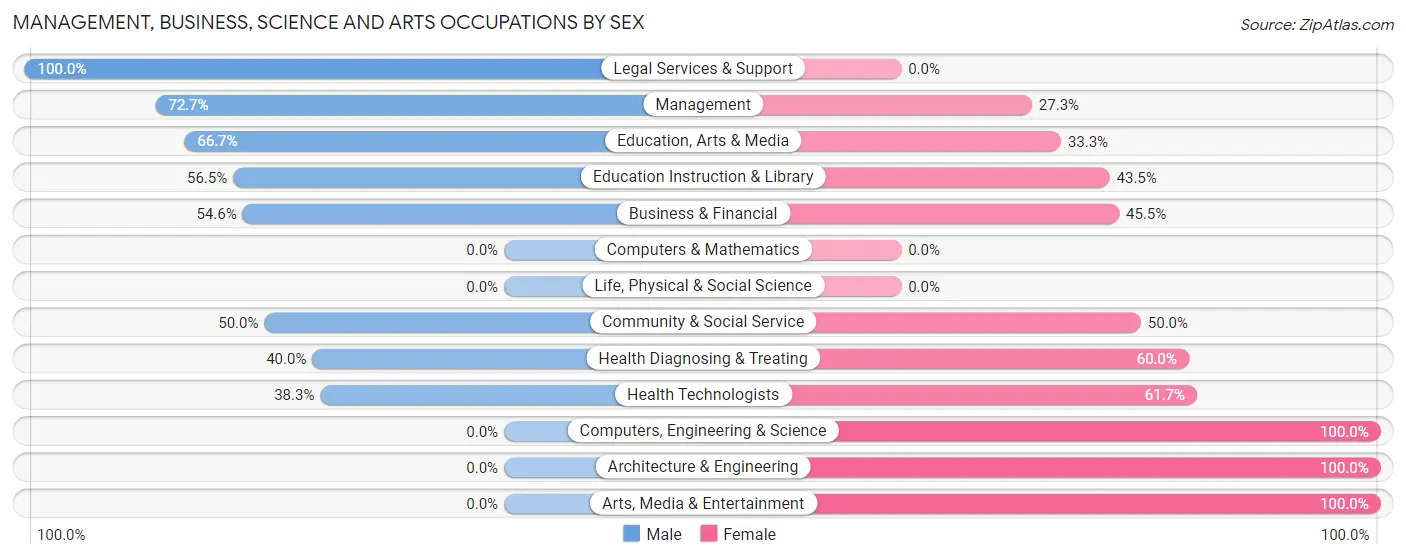 Management, Business, Science and Arts Occupations by Sex in Wisner
