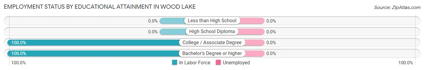 Employment Status by Educational Attainment in Wood Lake