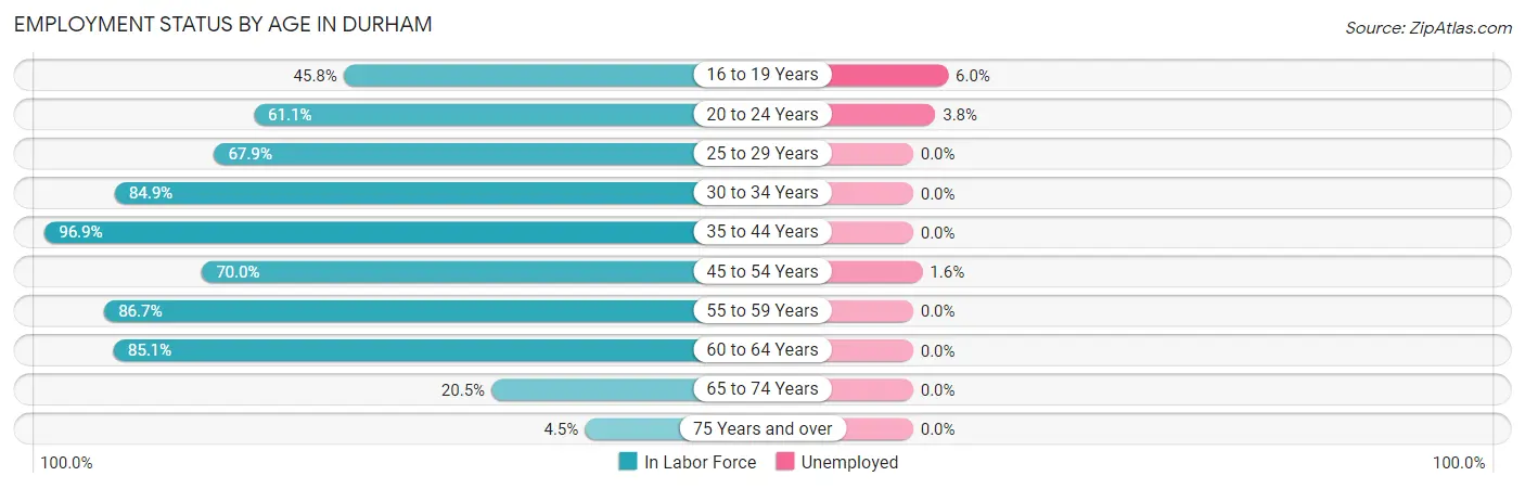 Employment Status by Age in Durham