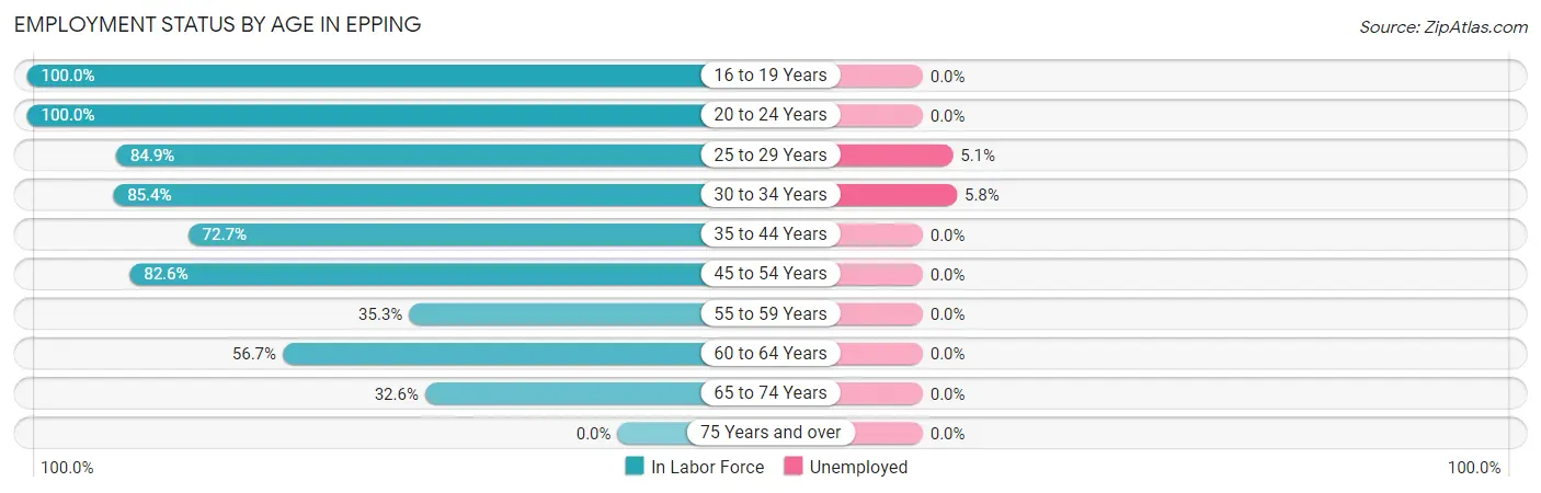 Employment Status by Age in Epping