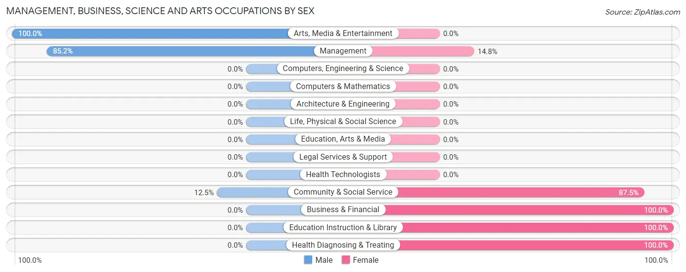 Management, Business, Science and Arts Occupations by Sex in Groveton