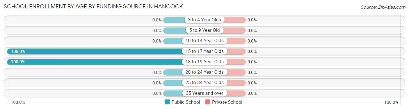 School Enrollment by Age by Funding Source in Hancock