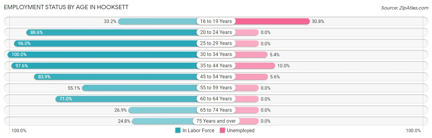 Employment Status by Age in Hooksett