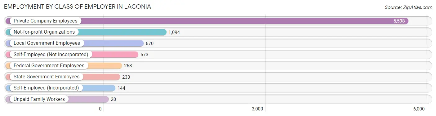 Employment by Class of Employer in Laconia