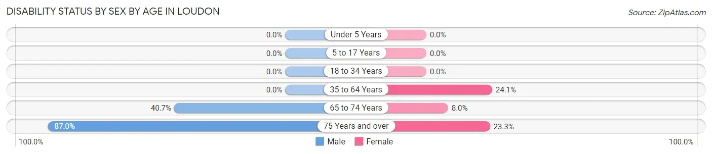 Disability Status by Sex by Age in Loudon