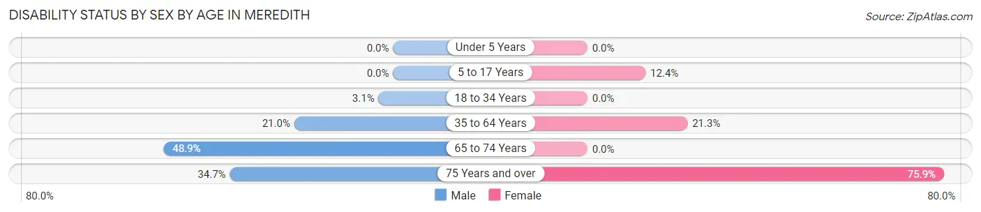 Disability Status by Sex by Age in Meredith