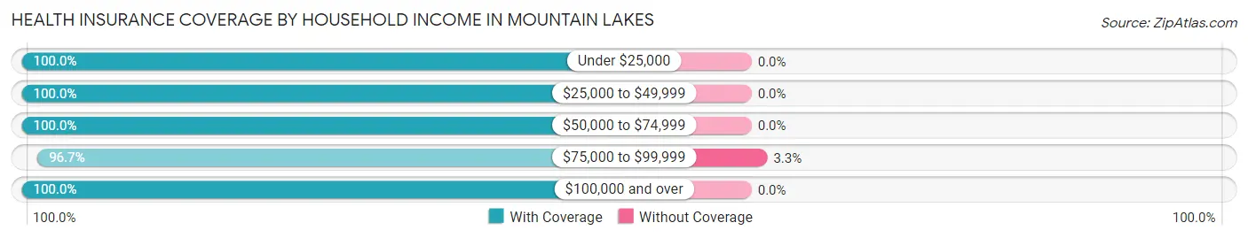 Health Insurance Coverage by Household Income in Mountain Lakes
