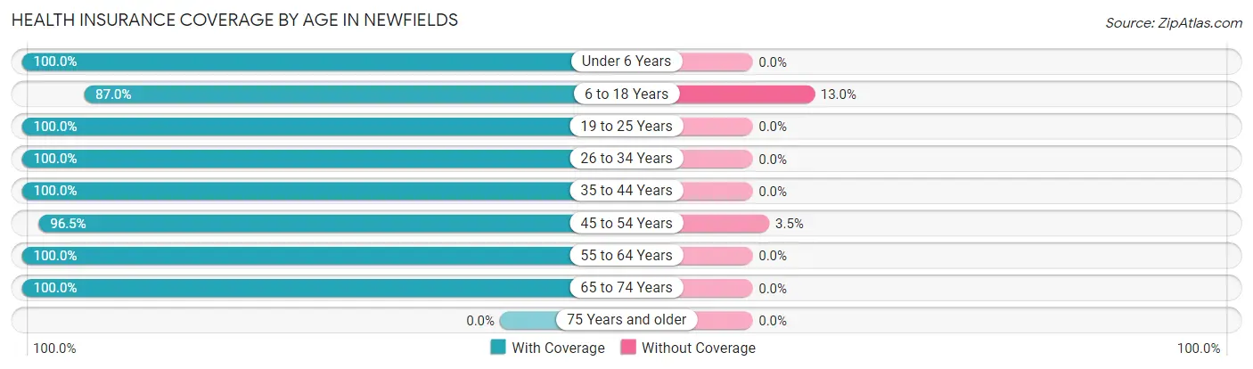 Health Insurance Coverage by Age in Newfields