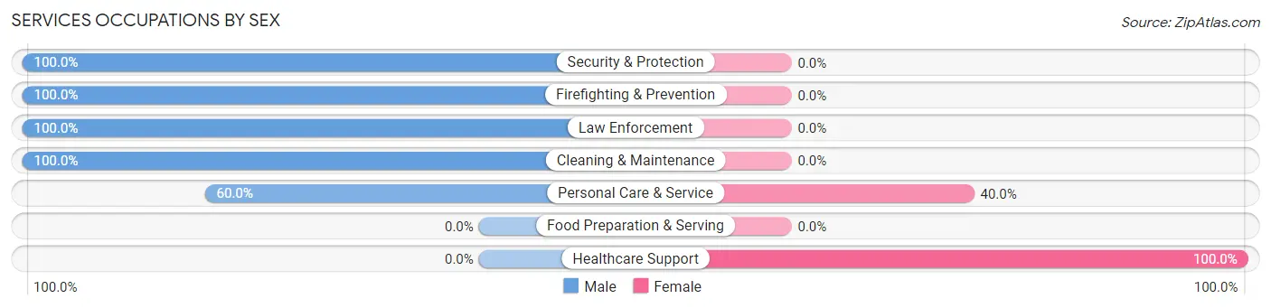 Services Occupations by Sex in Newfields