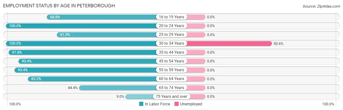 Employment Status by Age in Peterborough