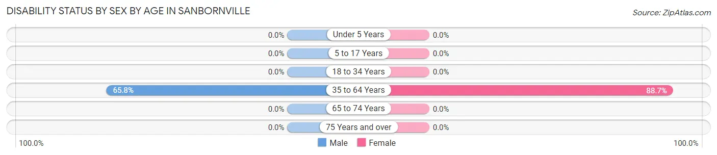Disability Status by Sex by Age in Sanbornville