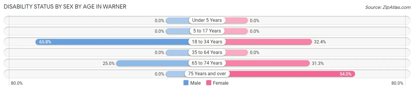 Disability Status by Sex by Age in Warner