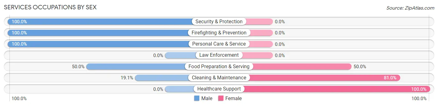 Services Occupations by Sex in Whitefield