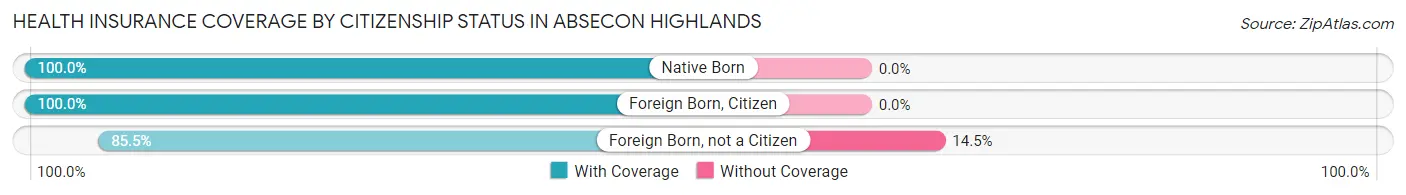 Health Insurance Coverage by Citizenship Status in Absecon Highlands