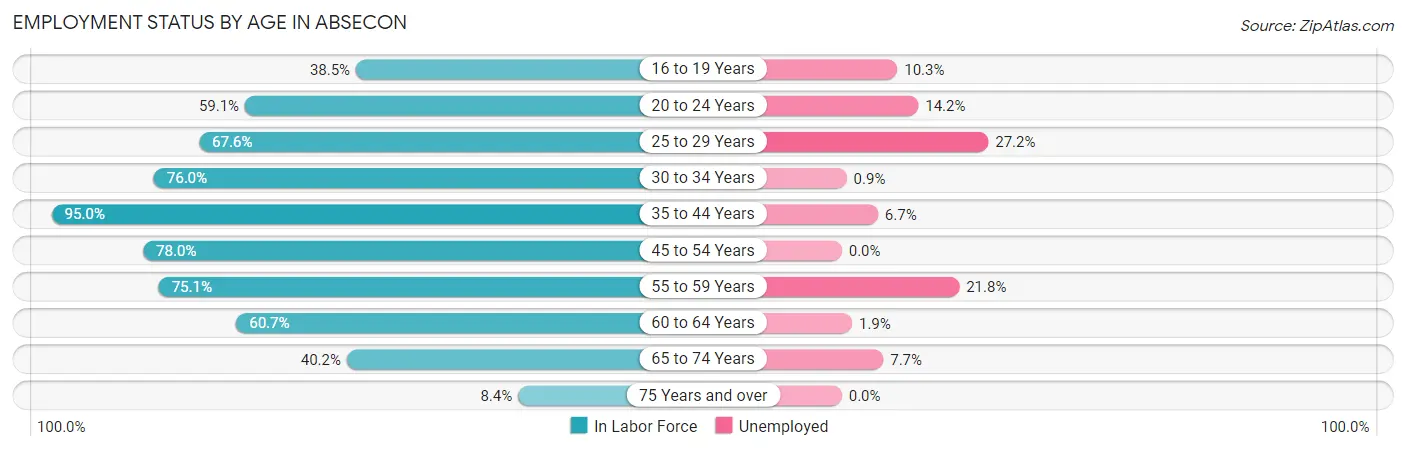 Employment Status by Age in Absecon